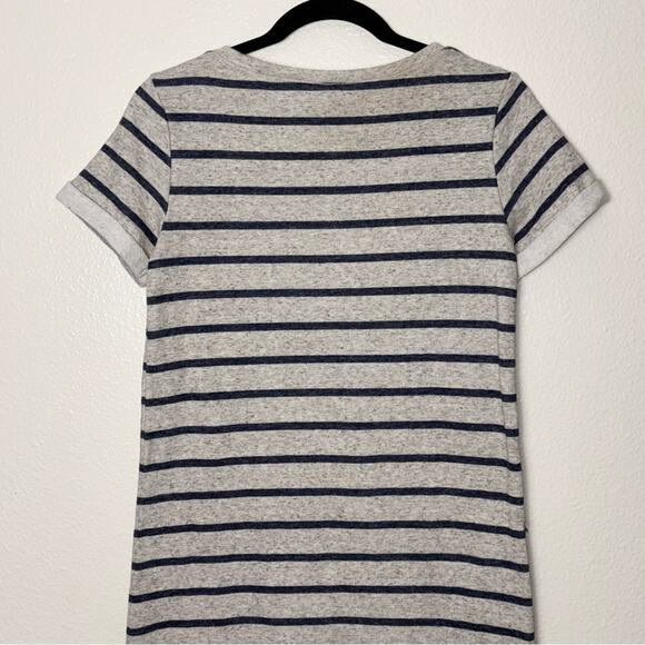 Hema T-Shirt Dress Women's Size Small Gray Blue Striped Sweater Shirt Dress - Picture 11 of 16